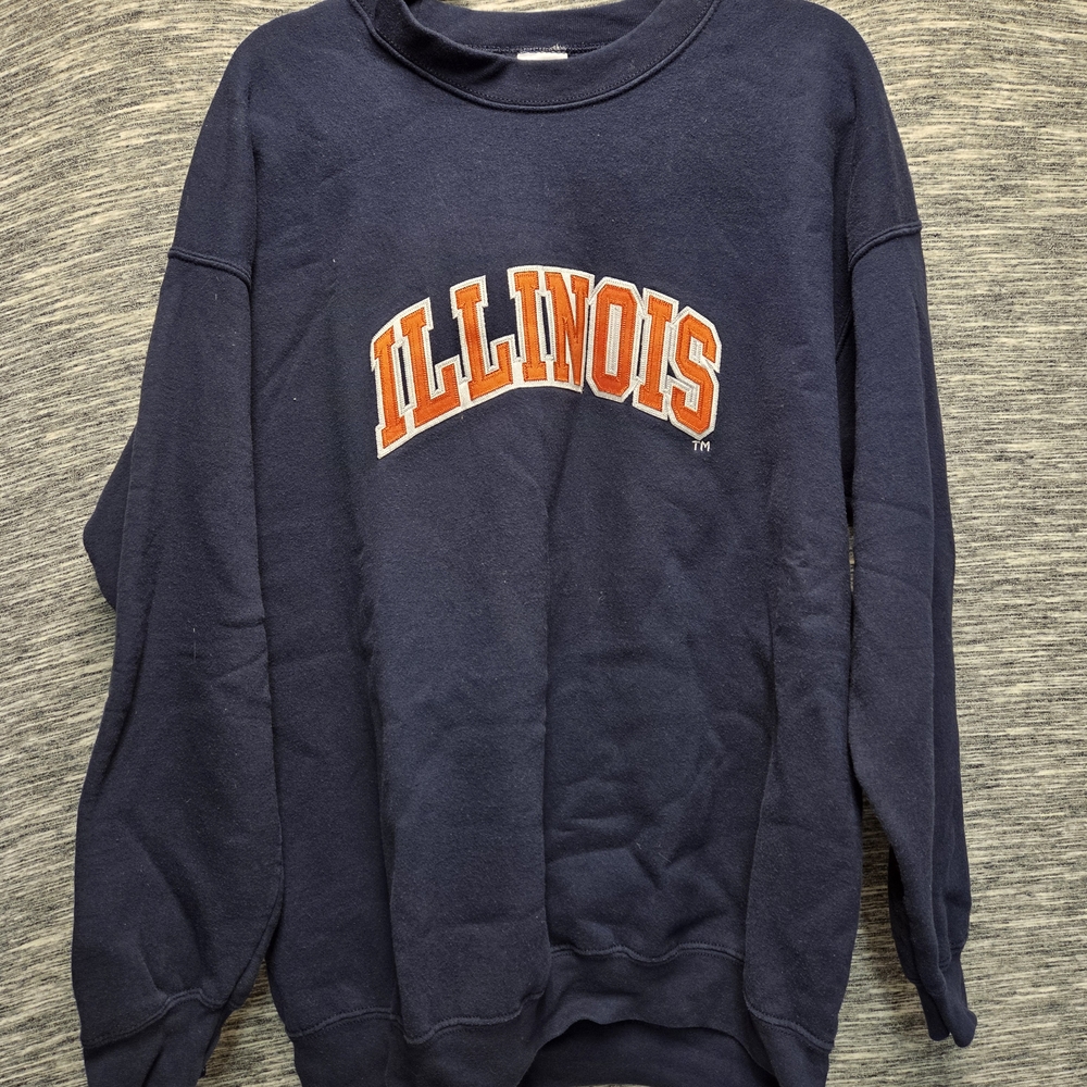 Navy Blue Illinois Men's Sweater Size XL